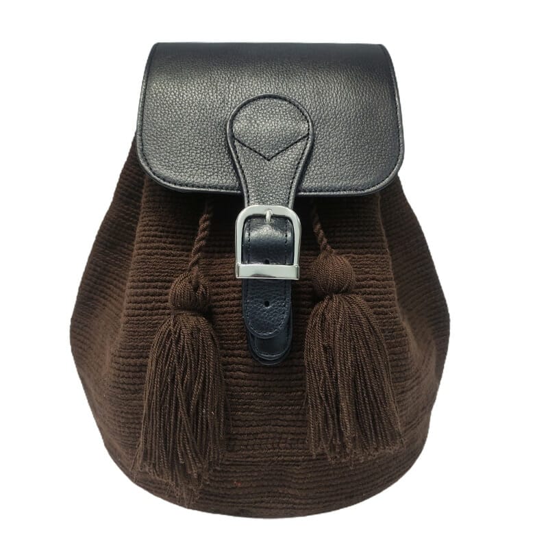 Morral Wayuu Cafe Piel